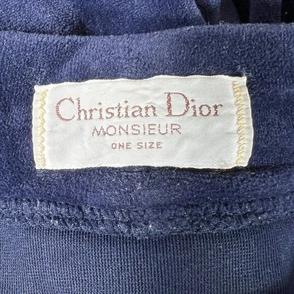 Vintage Christian Dior Monsieur Mens Multicolor Velour Bath Robe One Size - Picture 9 of 9